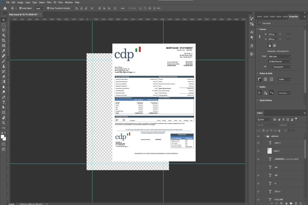 Italie Cassa Depositi e Prestiti relevé hypothécaire Modèle Word et PDF template Italie Cassa Depositi e Prestiti relevé hypothécaire Modèle Word et PDF template